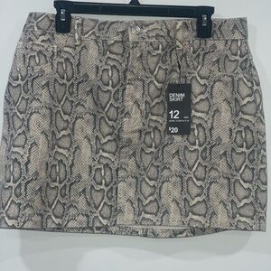 Primark Snake Print Mini Skirt - Gray